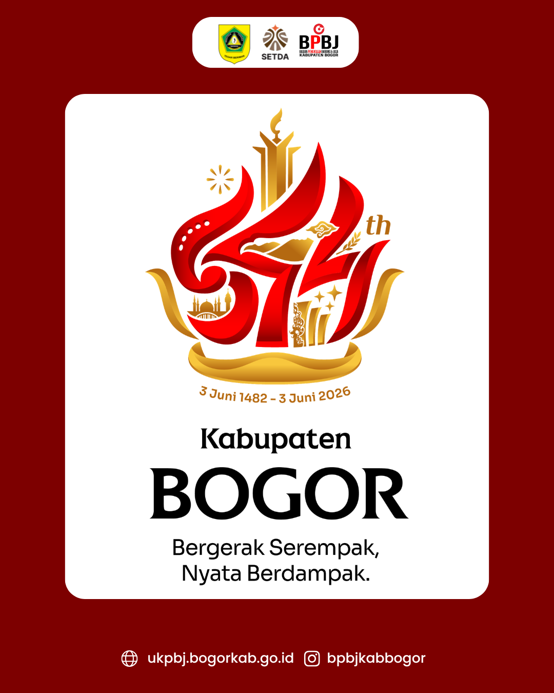 RESMI! Pemerintah Kabupaten Bogor rilis logo HJB ke-544