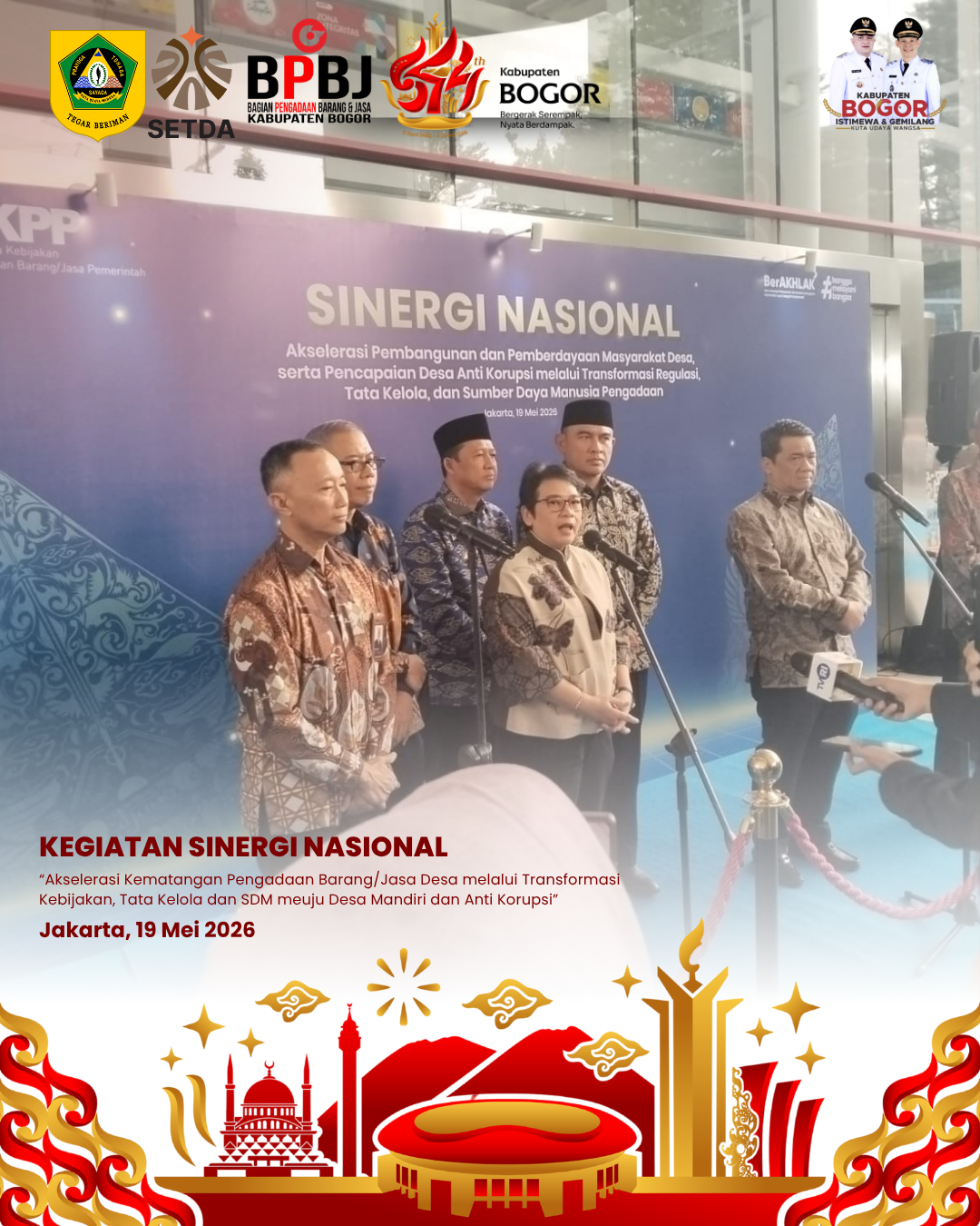 Bagian PBJ Kabupaten Bogor Hadiri Kegiatan Sinergi Nasional PBJ Desa dan Penganugerahan Desa Matang Pengadaan